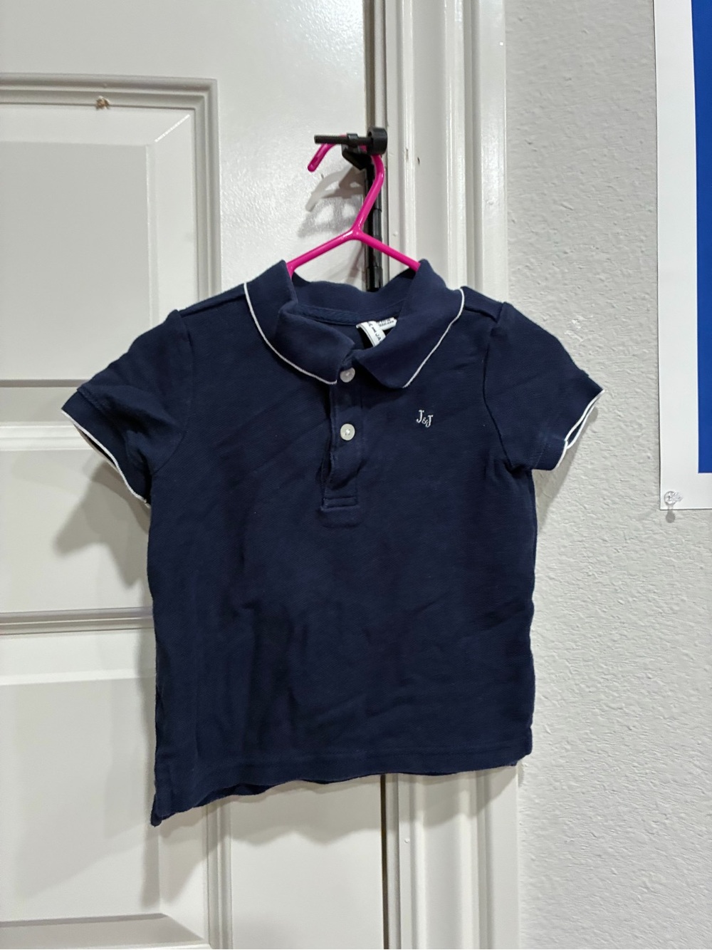 Janie and Jack Navy Polo with White Piping